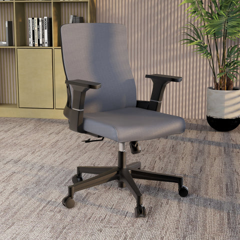 Brio Mid-Back Adjustable Office Chair Upholstered in Cotton