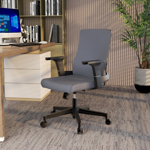 Brio Mid-Back Adjustable Office Chair Upholstered in Cotton