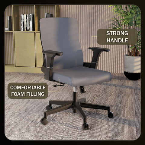 Brio Mid-Back Adjustable Office Chair Upholstered in Cotton