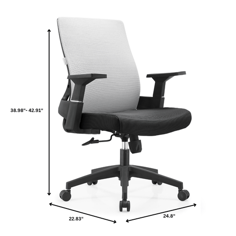 Brio Mid-Back Adjustable Office Chair Upholstered in Cotton