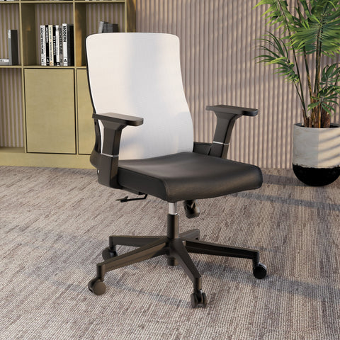 Brio Mid-Back Adjustable Office Chair Upholstered in Cotton
