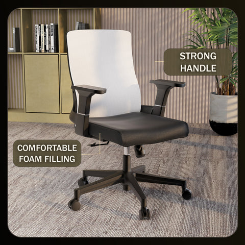 Brio Mid-Back Adjustable Office Chair Upholstered in Cotton