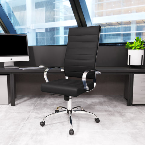 Benmar High-Back Leather Adjustable Office Conference Chair