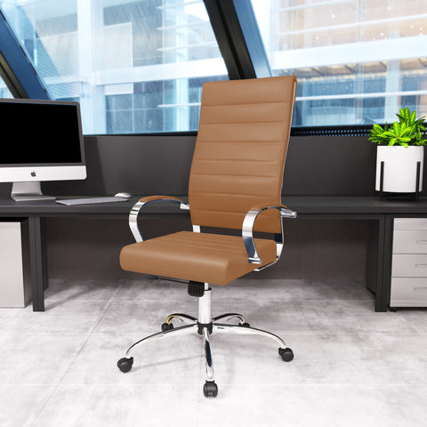 Benmar High-Back Leather Adjustable Office Conference Chair