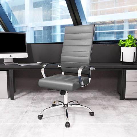 Benmar High-Back Leather Adjustable Office Conference Chair