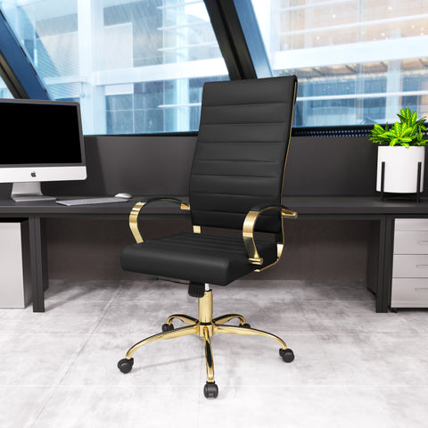 Benmar High-Back Leather Adjustable Office Conference Chair
