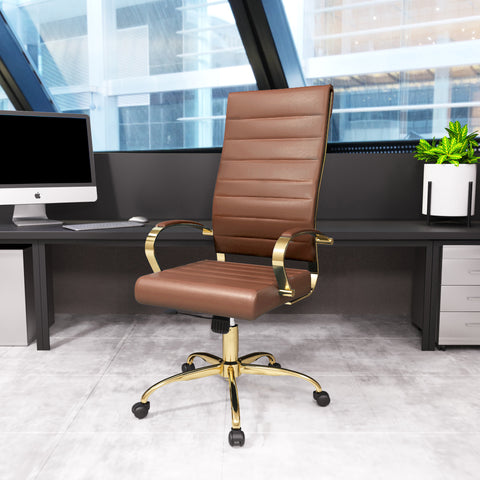 Benmar High-Back Leather Adjustable Office Conference Chair