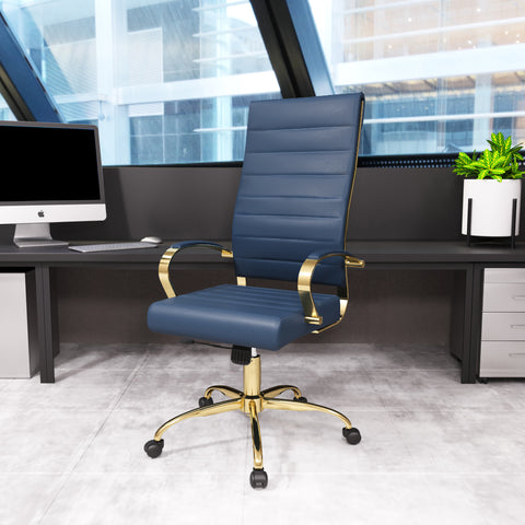 Benmar High-Back Leather Adjustable Office Conference Chair