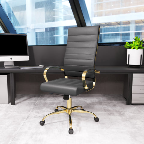Benmar High-Back Leather Adjustable Office Conference Chair
