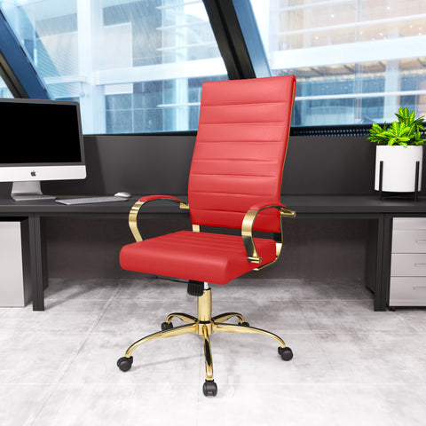 Benmar High-Back Leather Adjustable Office Conference Chair