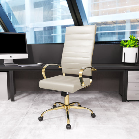 Benmar High-Back Leather Adjustable Office Conference Chair