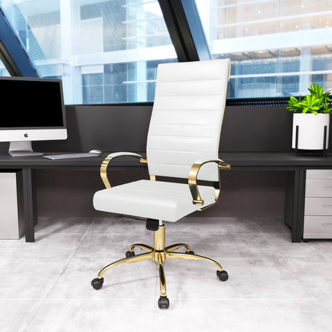 Benmar High-Back Leather Adjustable Office Conference Chair