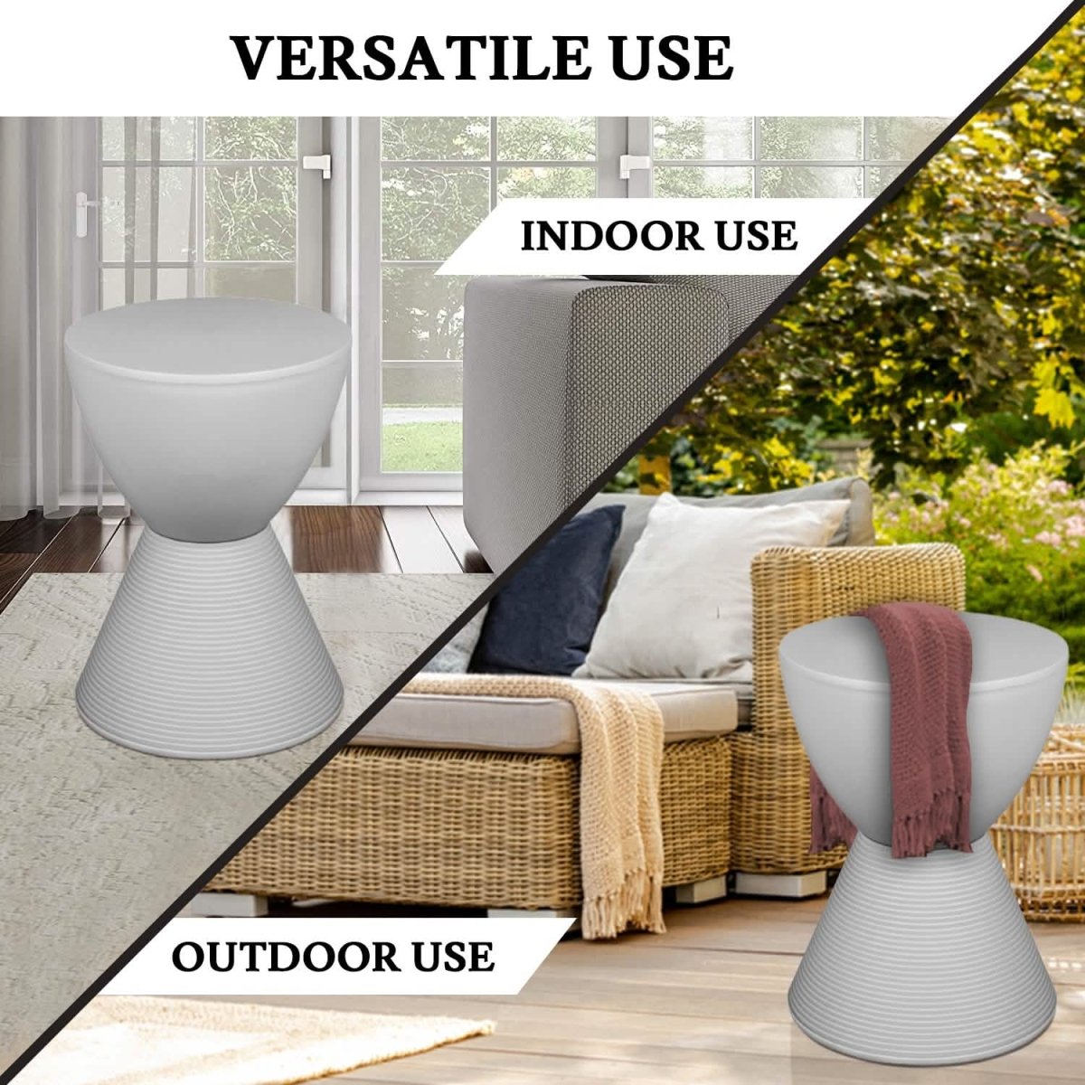 Boyd Storage Round Side End Table in Polypropylene Plastic