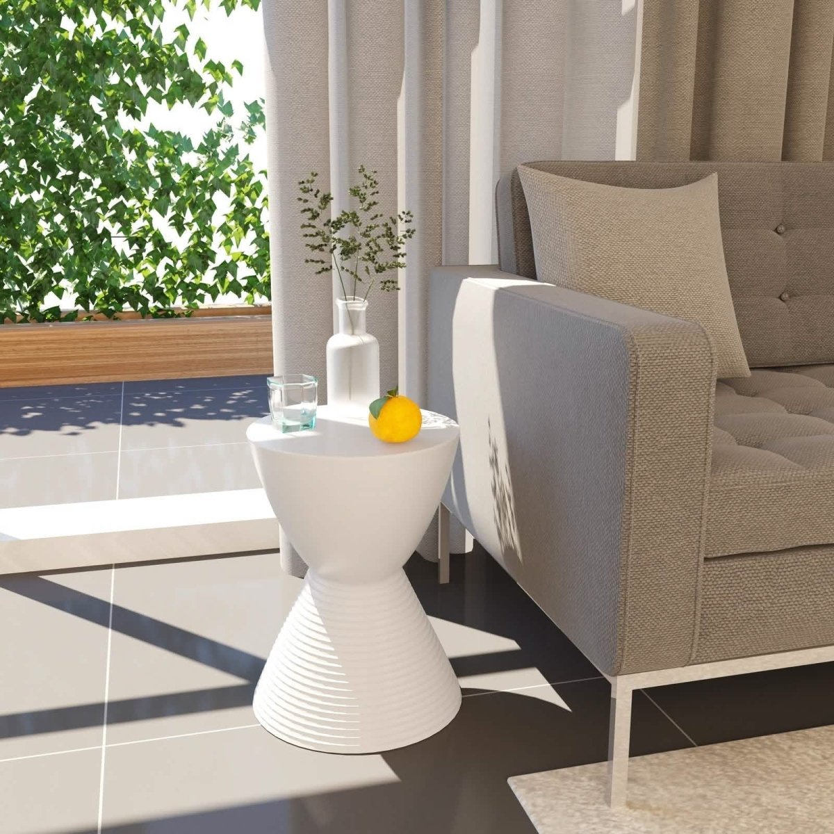 Boyd Storage Round Side End Table in Polypropylene Plastic