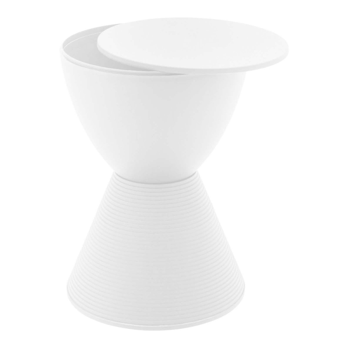 Boyd Storage Round Side End Table in Polypropylene Plastic
