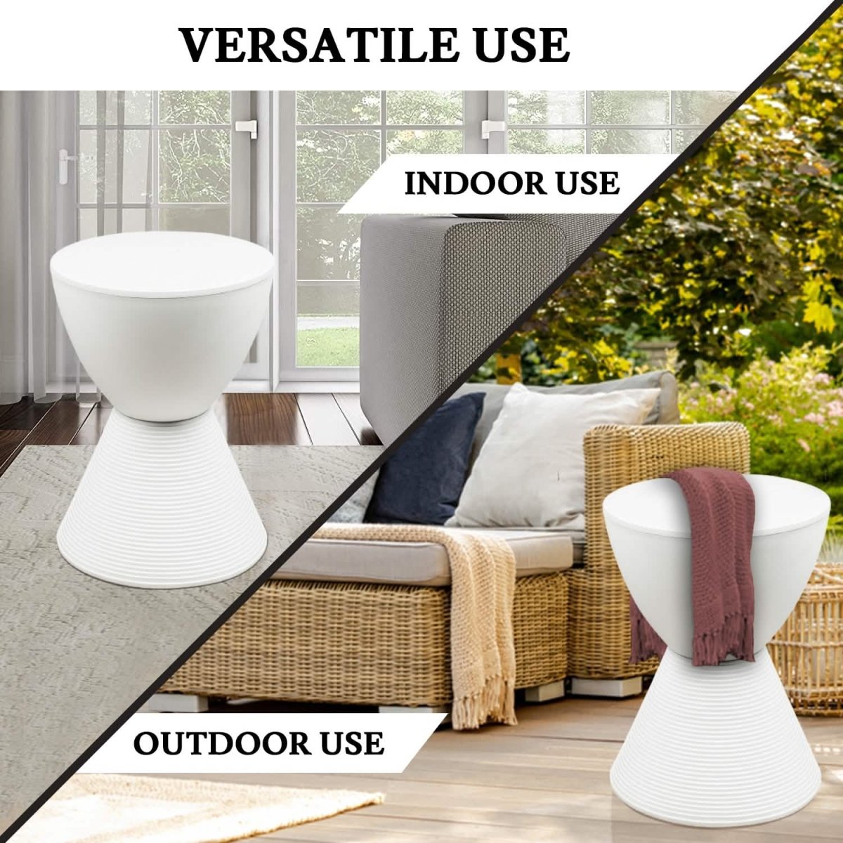 Boyd Storage Round Side End Table in Polypropylene Plastic