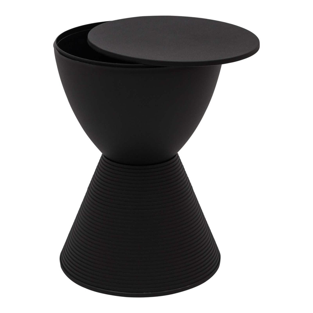Boyd Storage Round Side End Table in Polypropylene Plastic