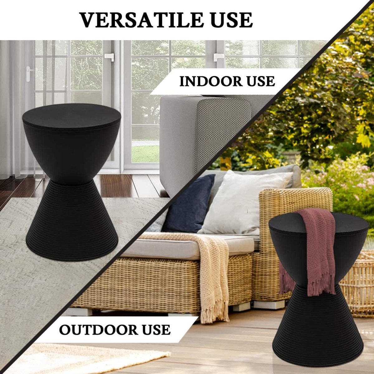 Boyd Storage Round Side End Table in Polypropylene Plastic