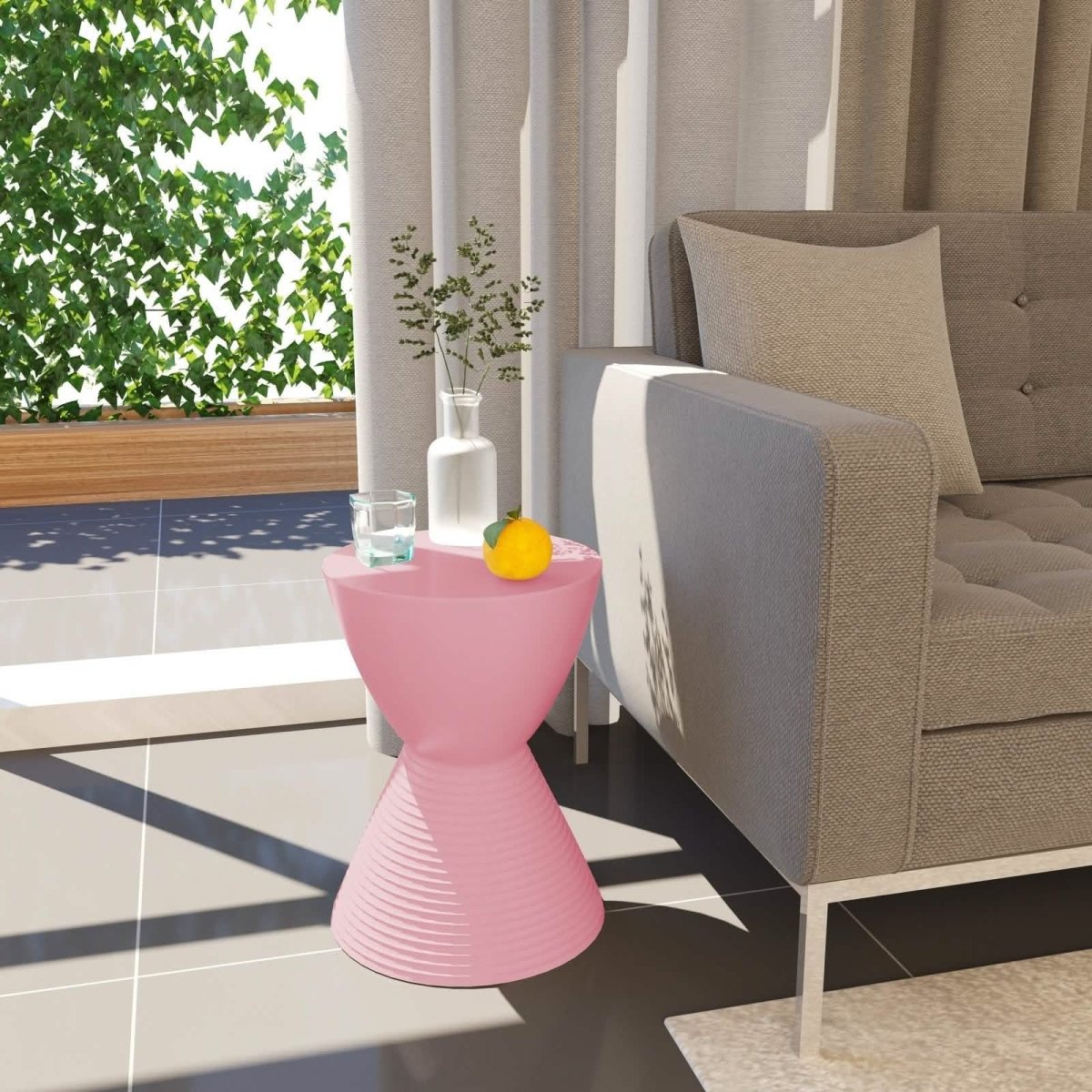 Boyd Storage Round Side End Table in Polypropylene Plastic
