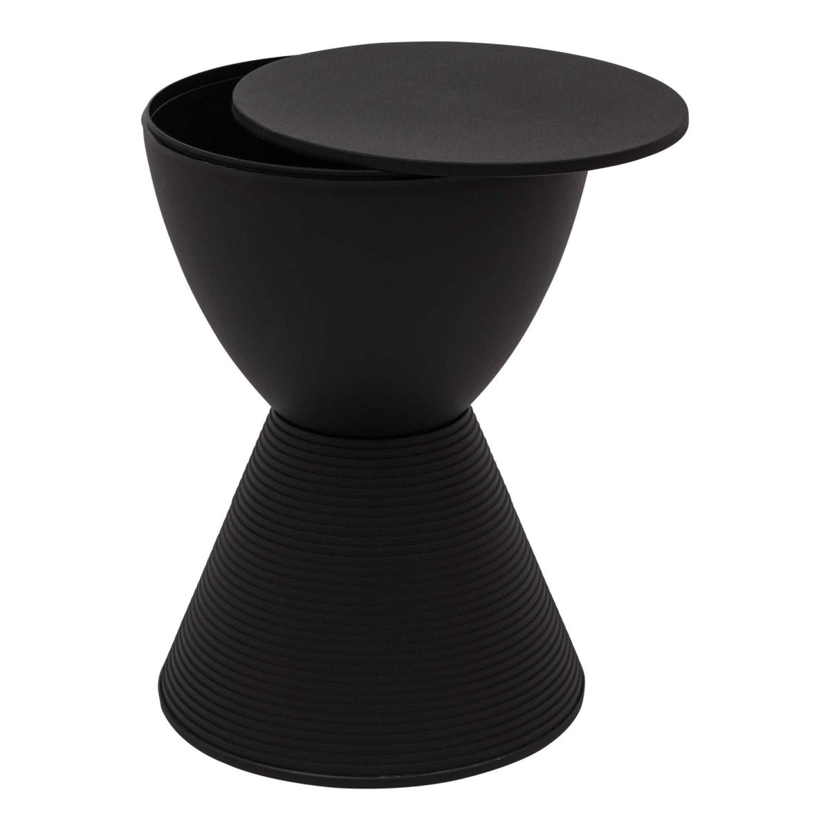 Boyd Storage Round Side End Table in Polypropylene Plastic