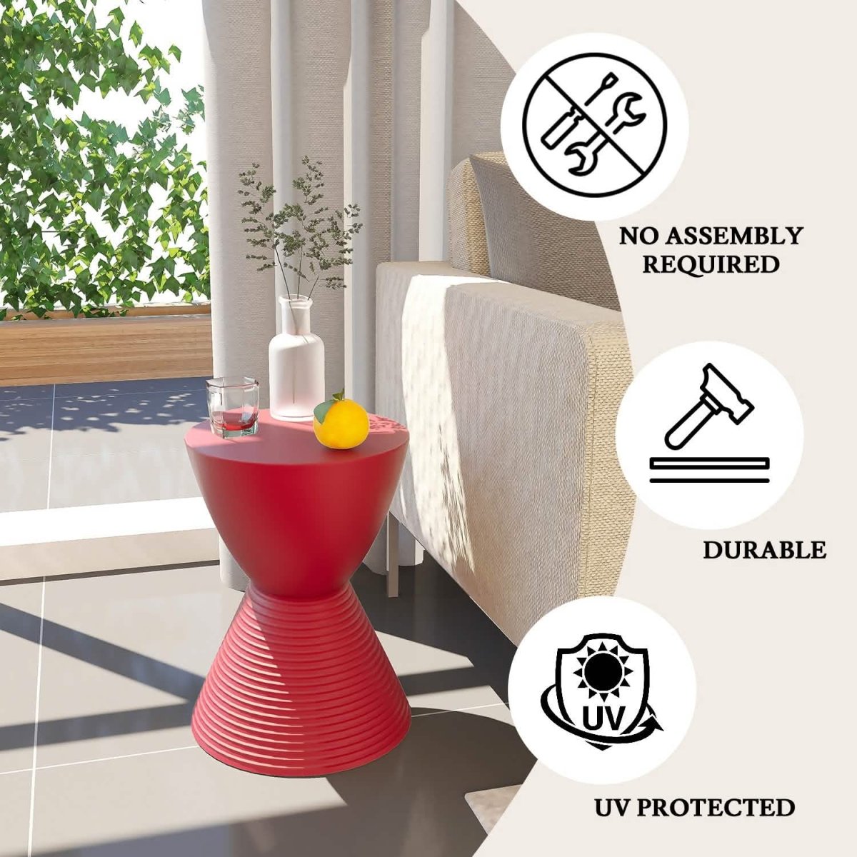 Boyd Storage Round Side End Table in Polypropylene Plastic