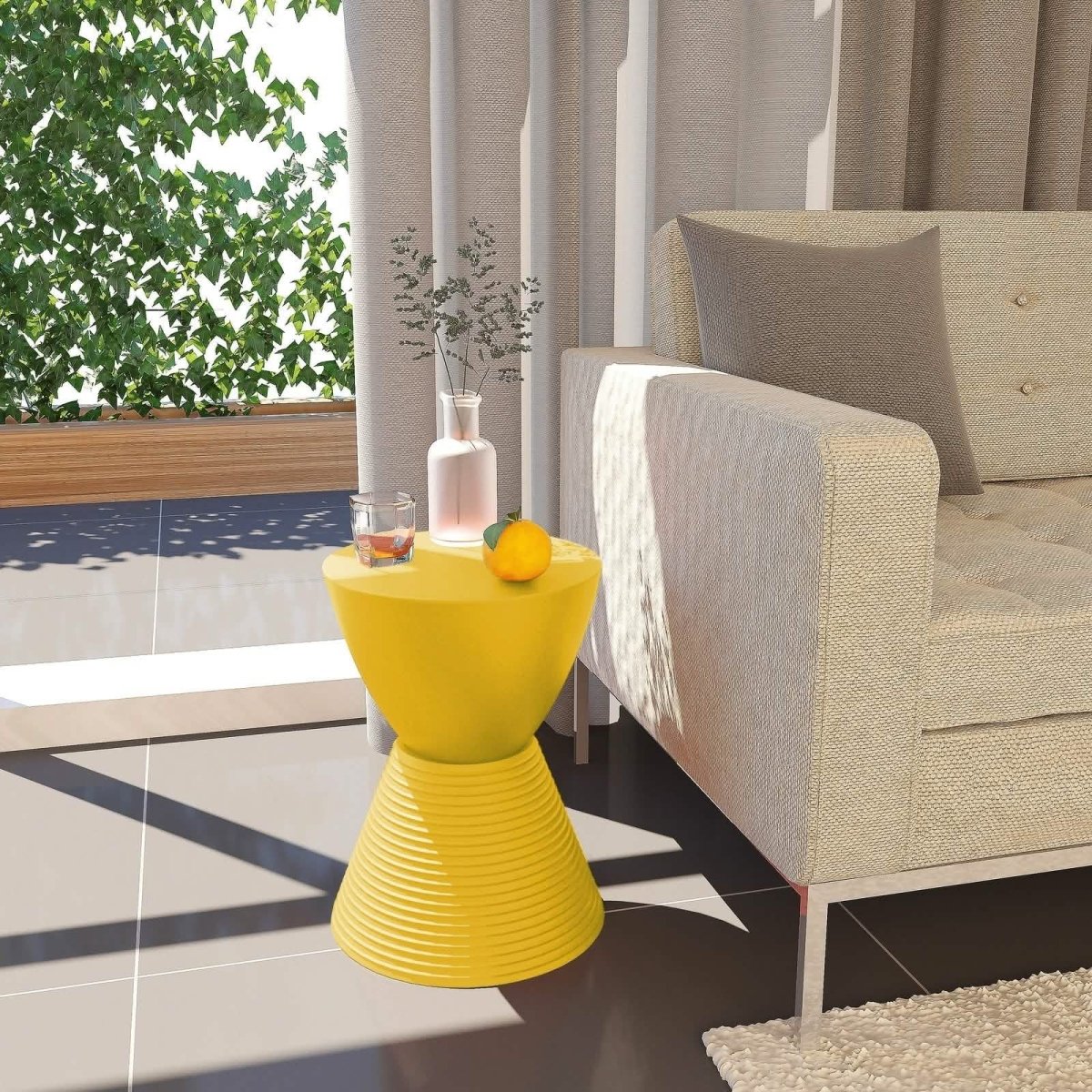 Boyd Storage Round Side End Table in Polypropylene Plastic
