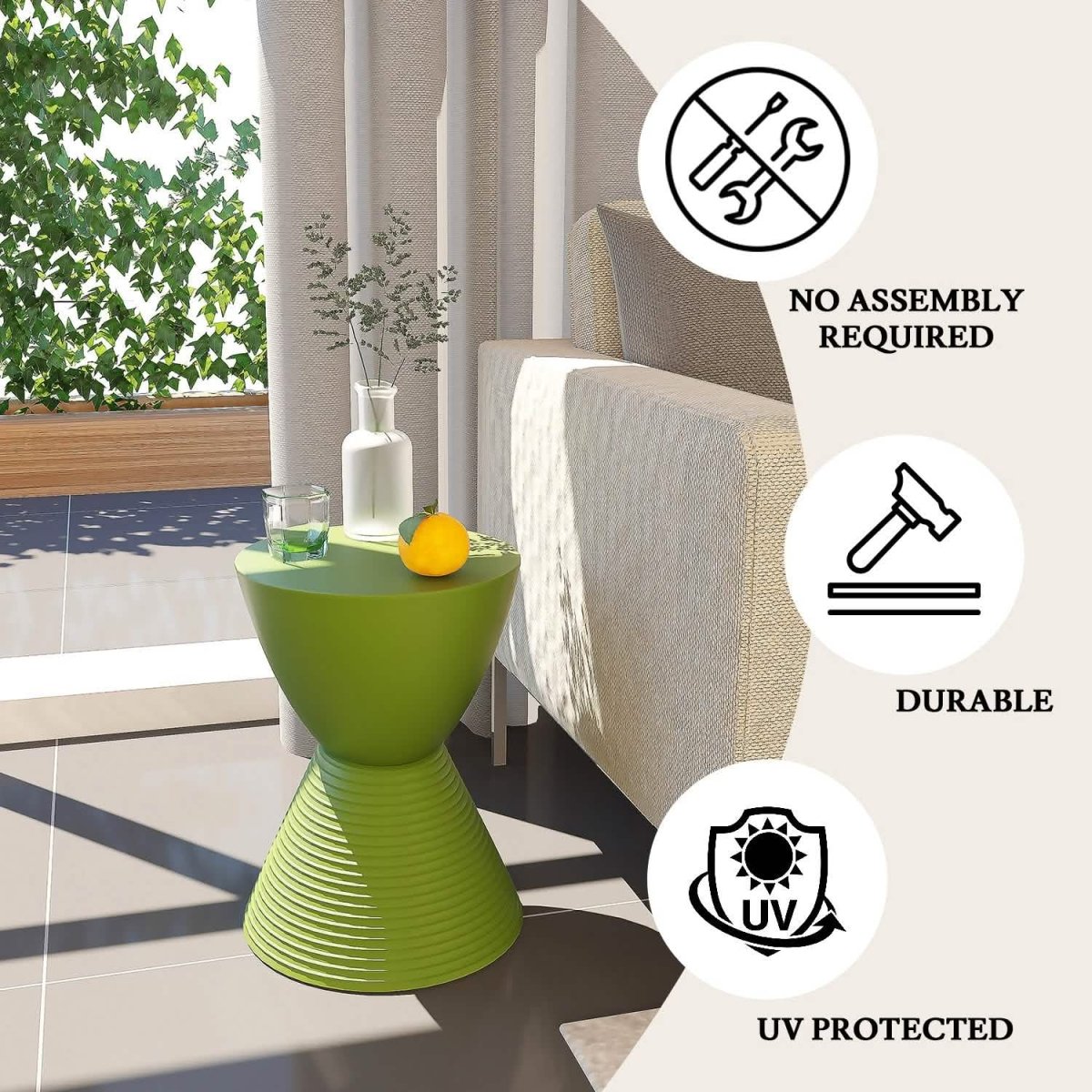 Boyd Storage Round Side End Table in Polypropylene Plastic