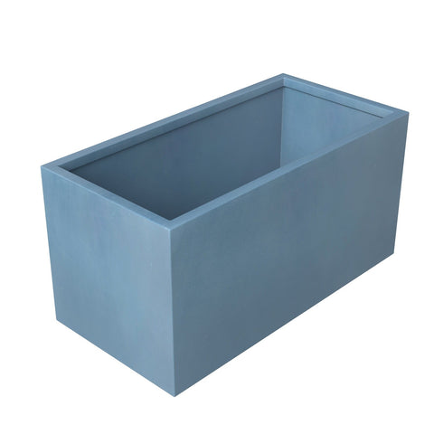 Bloom Mid-Century Modern Rectangular Fiberstone and MGO Clay Planter for Indoor and Outdoor