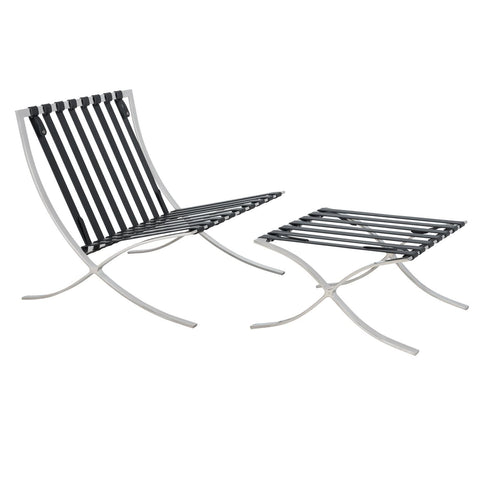 Bellefonte Style Modern Pavilion Chair & Ottoman