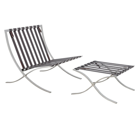 Bellefonte Style Modern Pavilion Chair & Ottoman