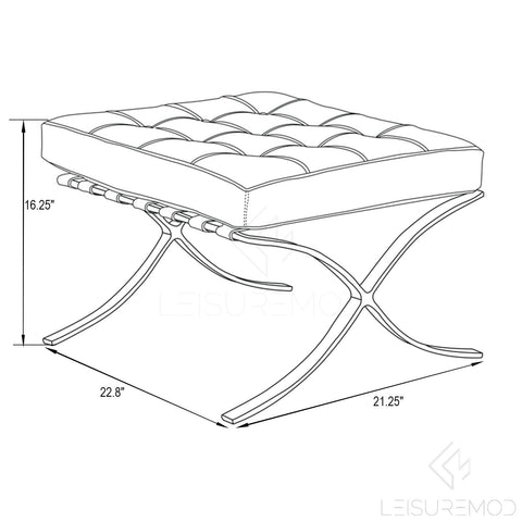 Bellefonte Style Modern Pavilion Ottoman