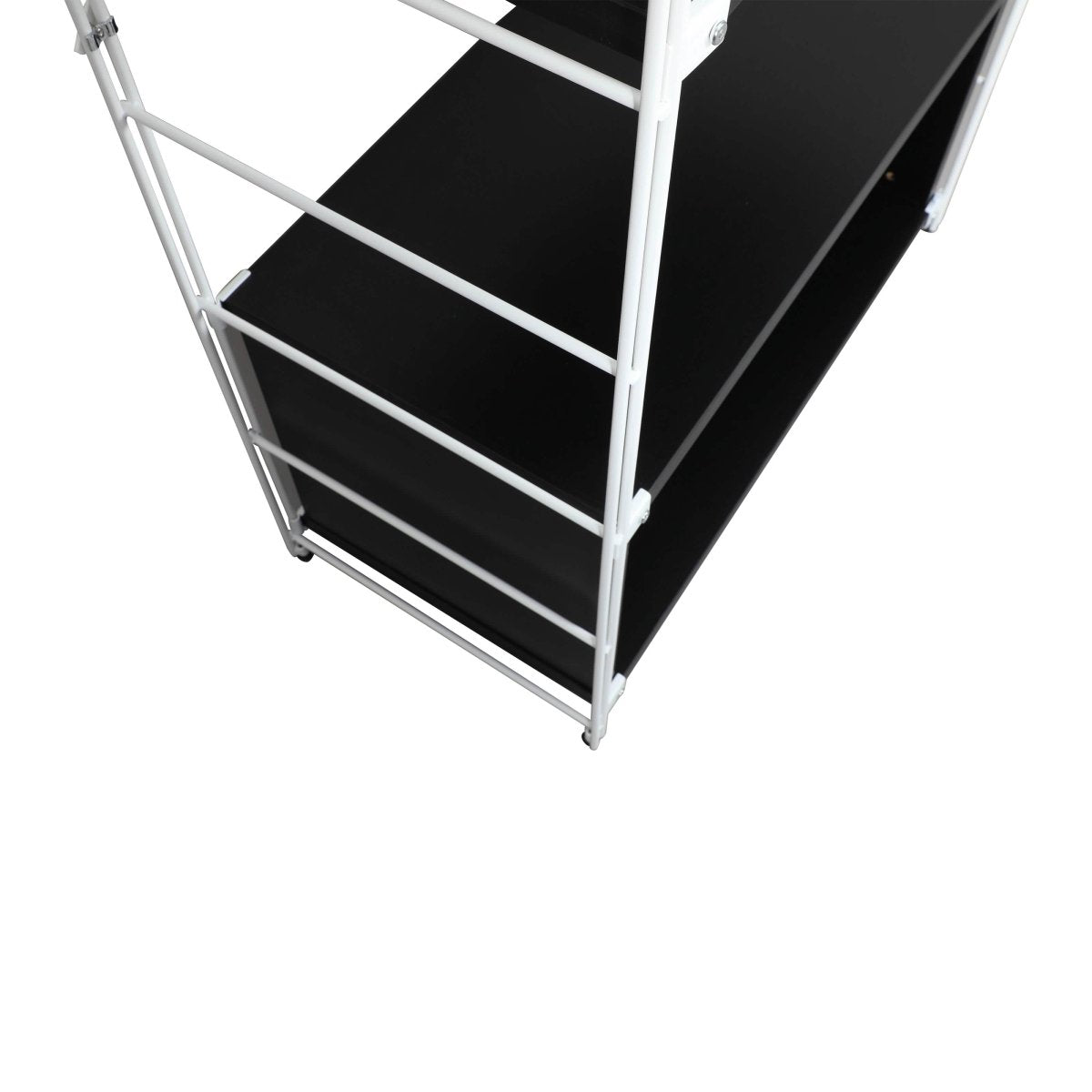 Brentwood Etagere Bookcase with Black/White Powder Coated Steel Frame and Melamine Board Shelves