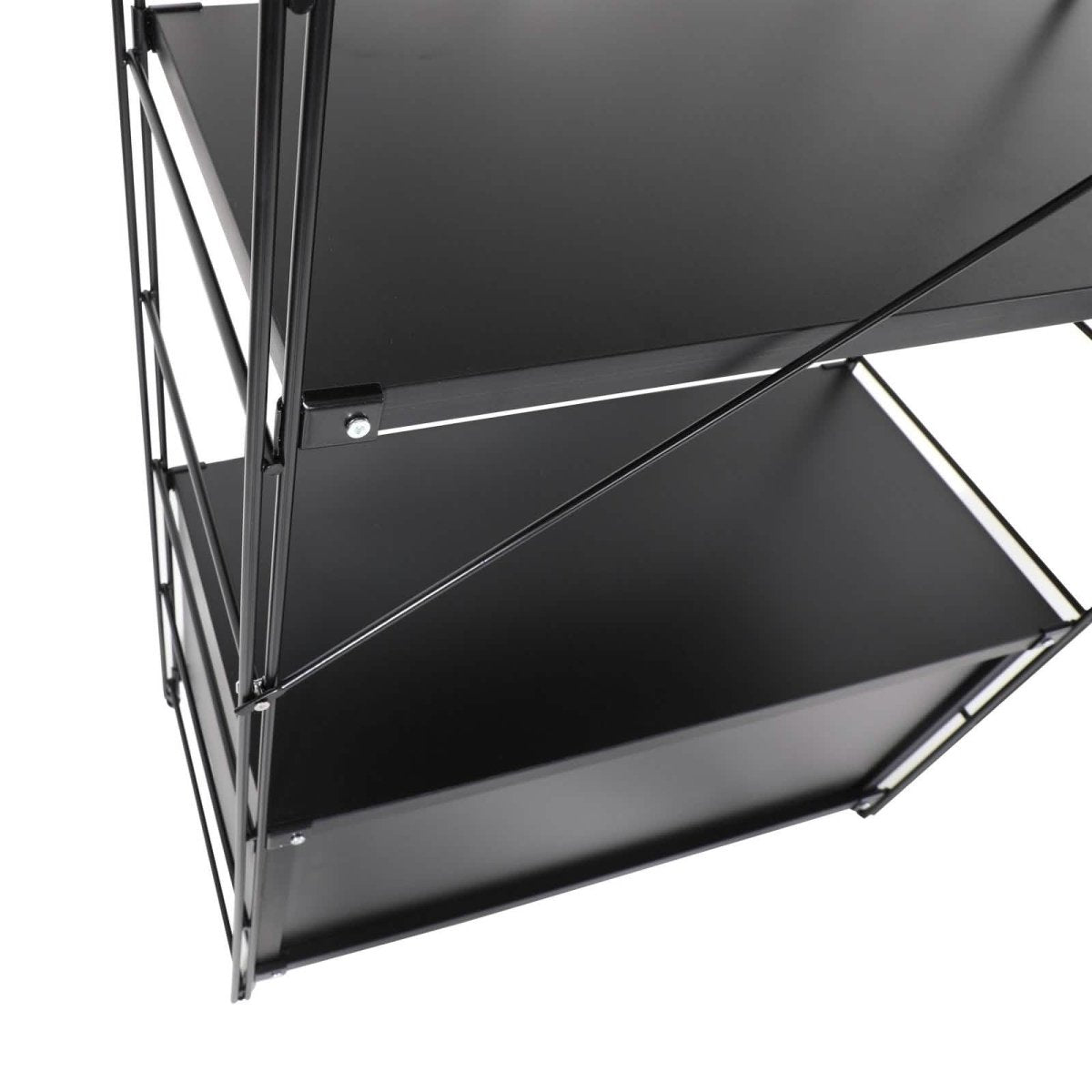 Brentwood Etagere Bookcase with Black/White Powder Coated Steel Frame and Melamine Board Shelves
