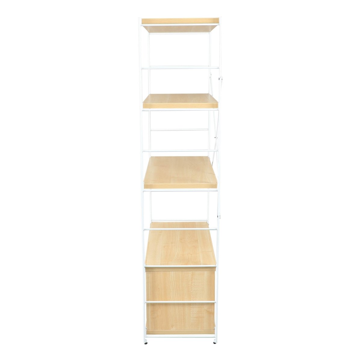 Brentwood Etagere Bookcase with Black/White Powder Coated Steel Frame and Melamine Board Shelves