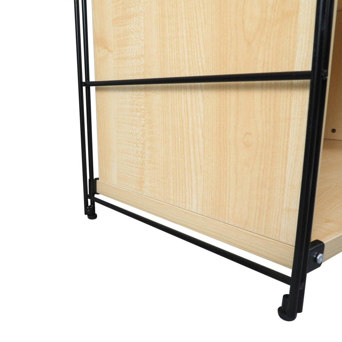 Brentwood Etagere Bookcase with Black/White Powder Coated Steel Frame and Melamine Board Shelves