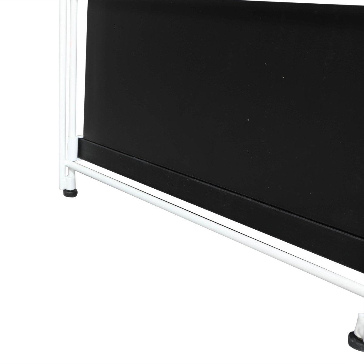 Brentwood Etagere Bookcase with Black/White Powder Coated Steel Frame and Melamine Board Shelves