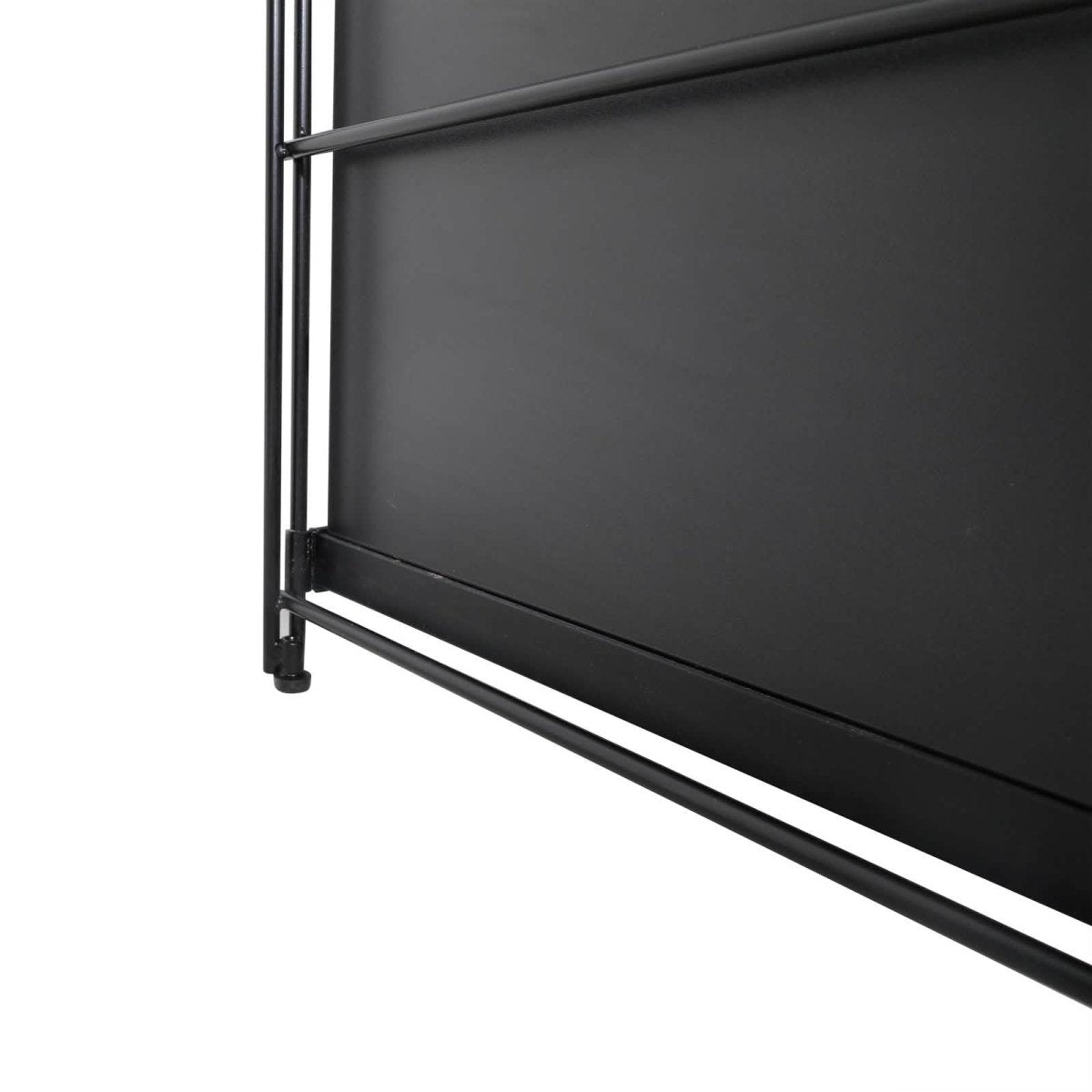 Brentwood Etagere Bookcase with Black/White Powder Coated Steel Frame and Melamine Board Shelves