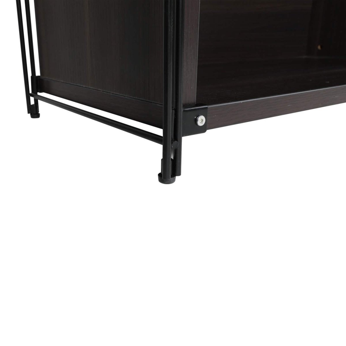 Brentwood Etagere Bookcase with Black/White Powder Coated Steel Frame and Melamine Board Shelves