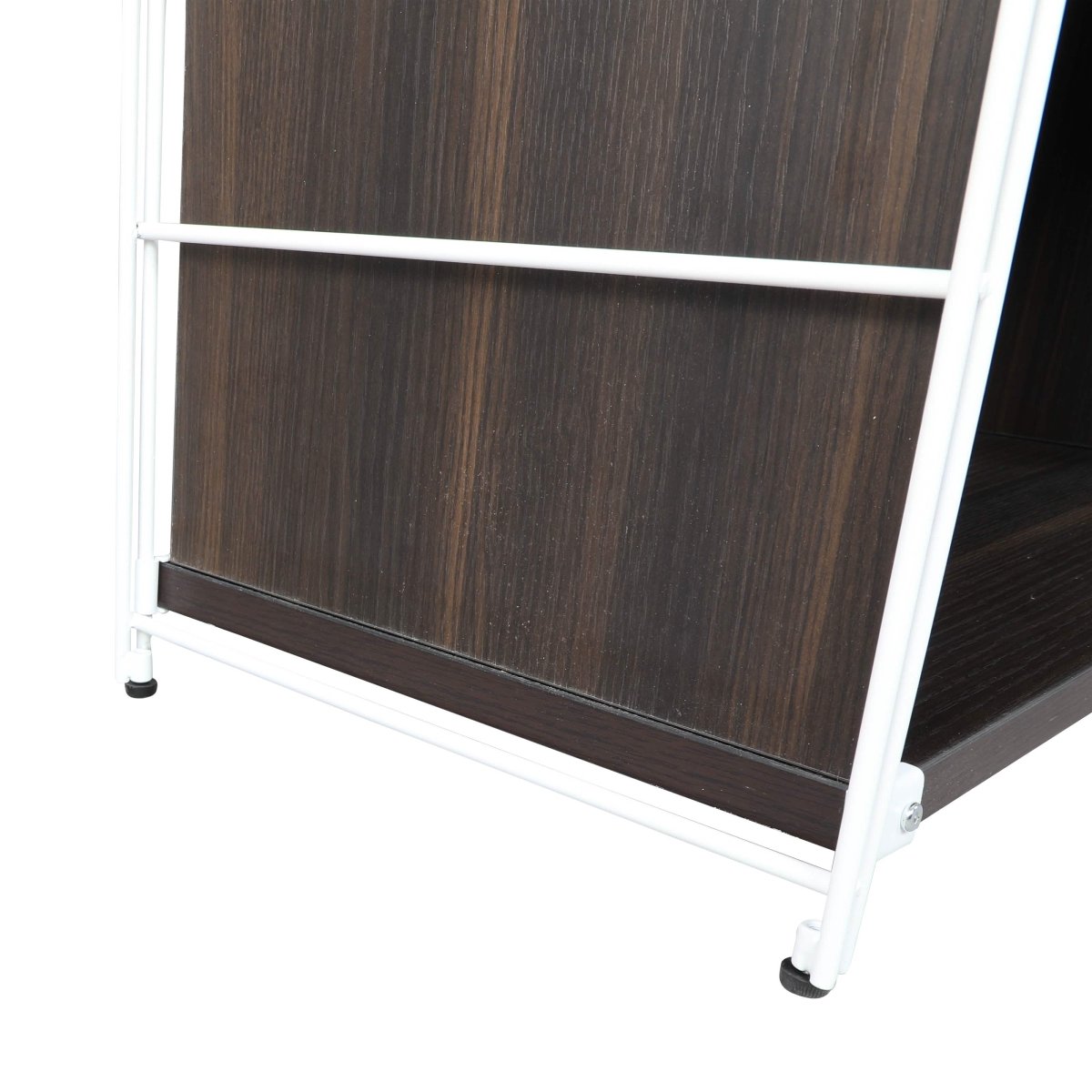 Brentwood Etagere Bookcase with Black/White Powder Coated Steel Frame and Melamine Board Shelves