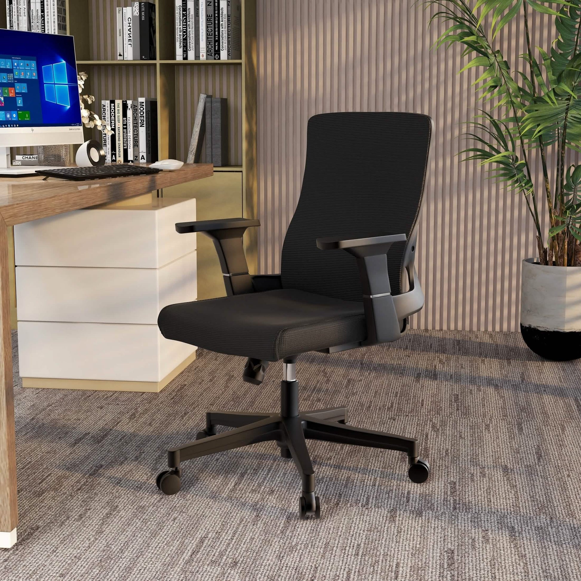 Brio Mid - Back Adjustable Office Chair Upholstered in Cotton