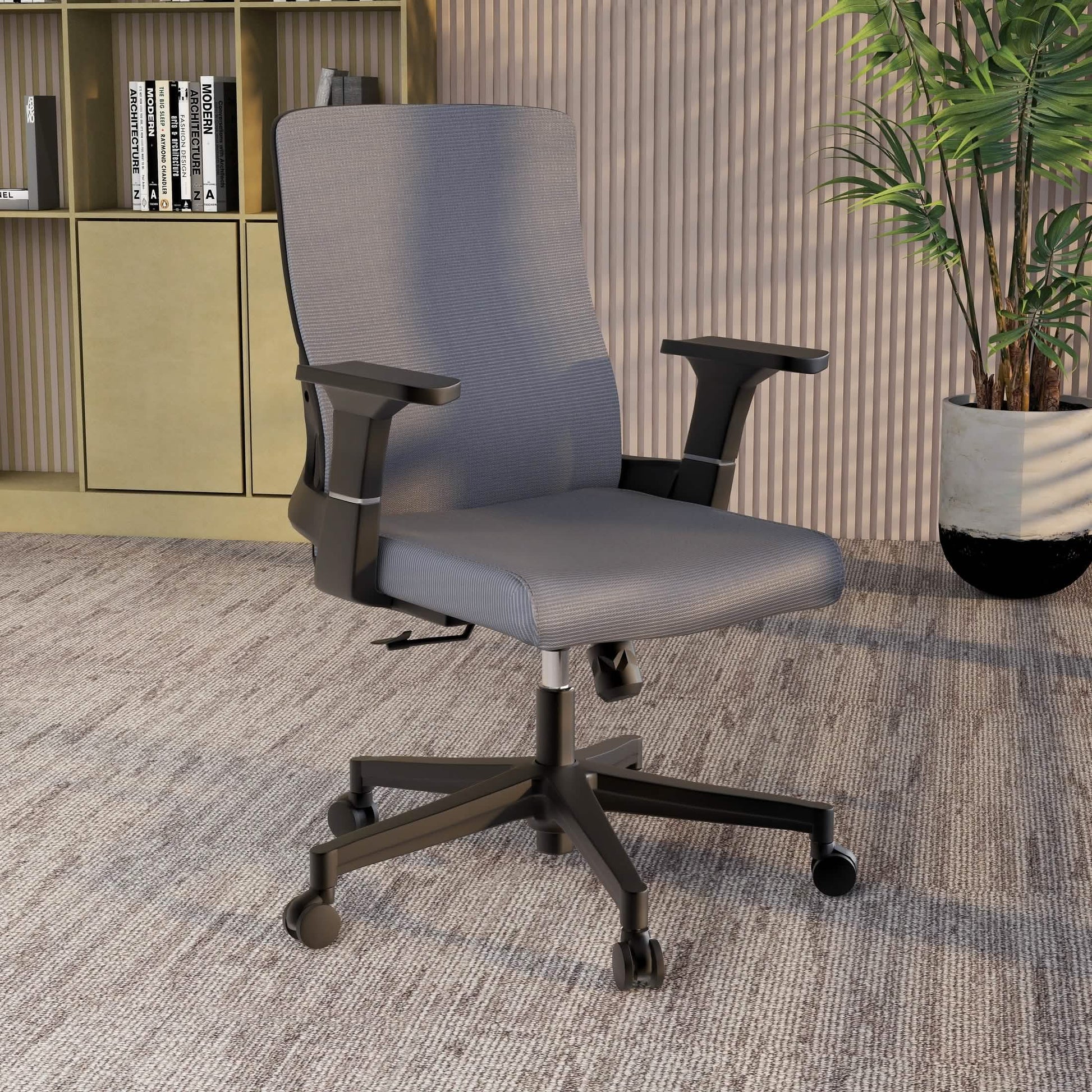 Brio Mid - Back Adjustable Office Chair Upholstered in Cotton