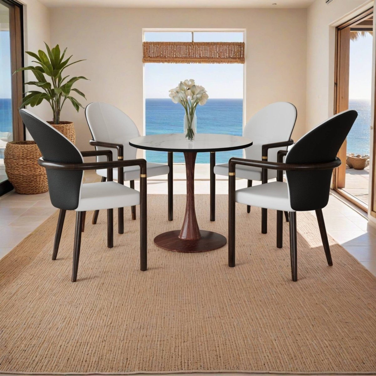 Bristol 24"/27"/31" Round Dining Table Wood Transfer Cherry/Natural/Walnut Base with MDF Table Top