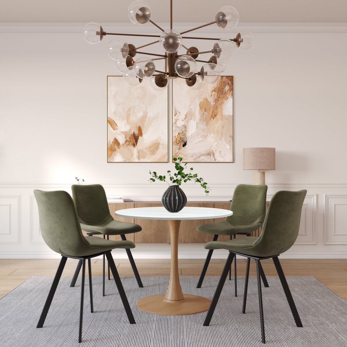 Bristol 24"/27"/31" Round Dining Table Wood Transfer Cherry/Natural/Walnut Base with MDF Table Top