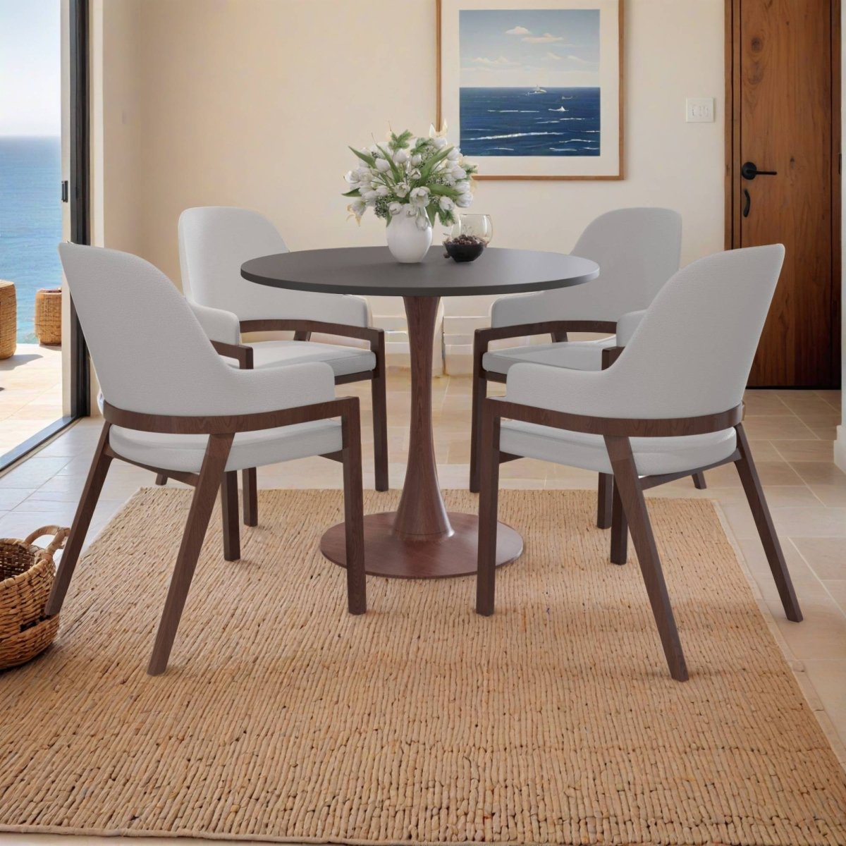 Bristol 24"/27"/31" Round Dining Table Wood Transfer Cherry/Natural/Walnut Base with MDF Table Top
