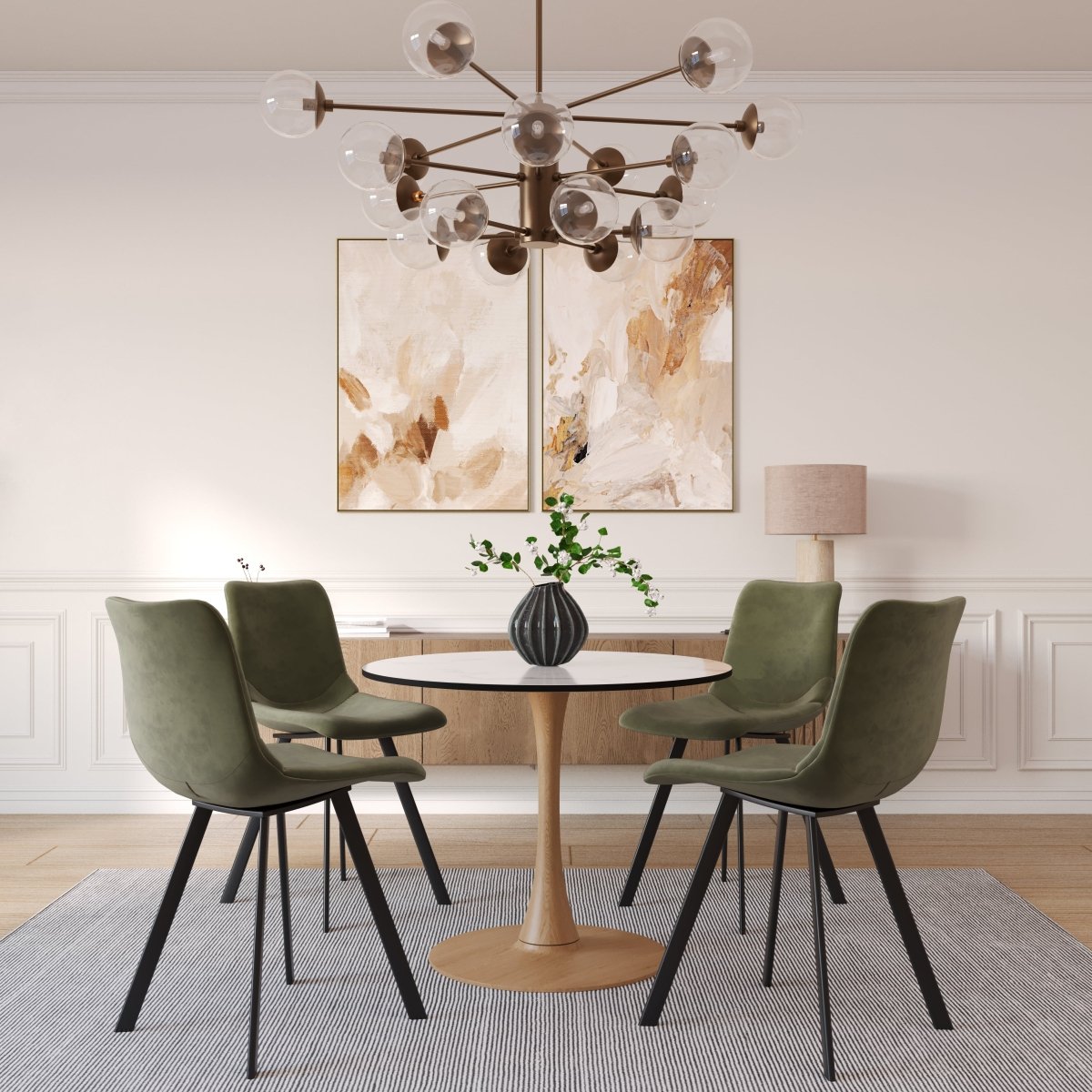 Bristol 24"/27"/31" Round Dining Table Wood Transfer Cherry/Natural/Walnut Base with MDF Table Top