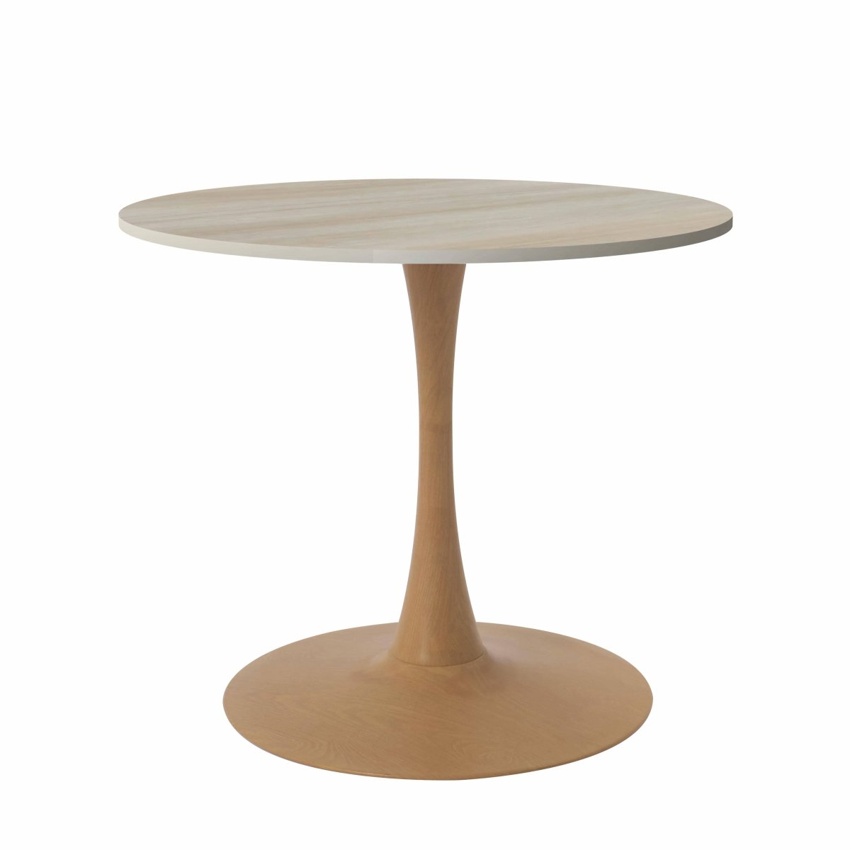 Bristol 27"/31"/35" Round Dining Table Wood Transfer Cherry/Natural/Walnut Base with Sintered Stone Table Top