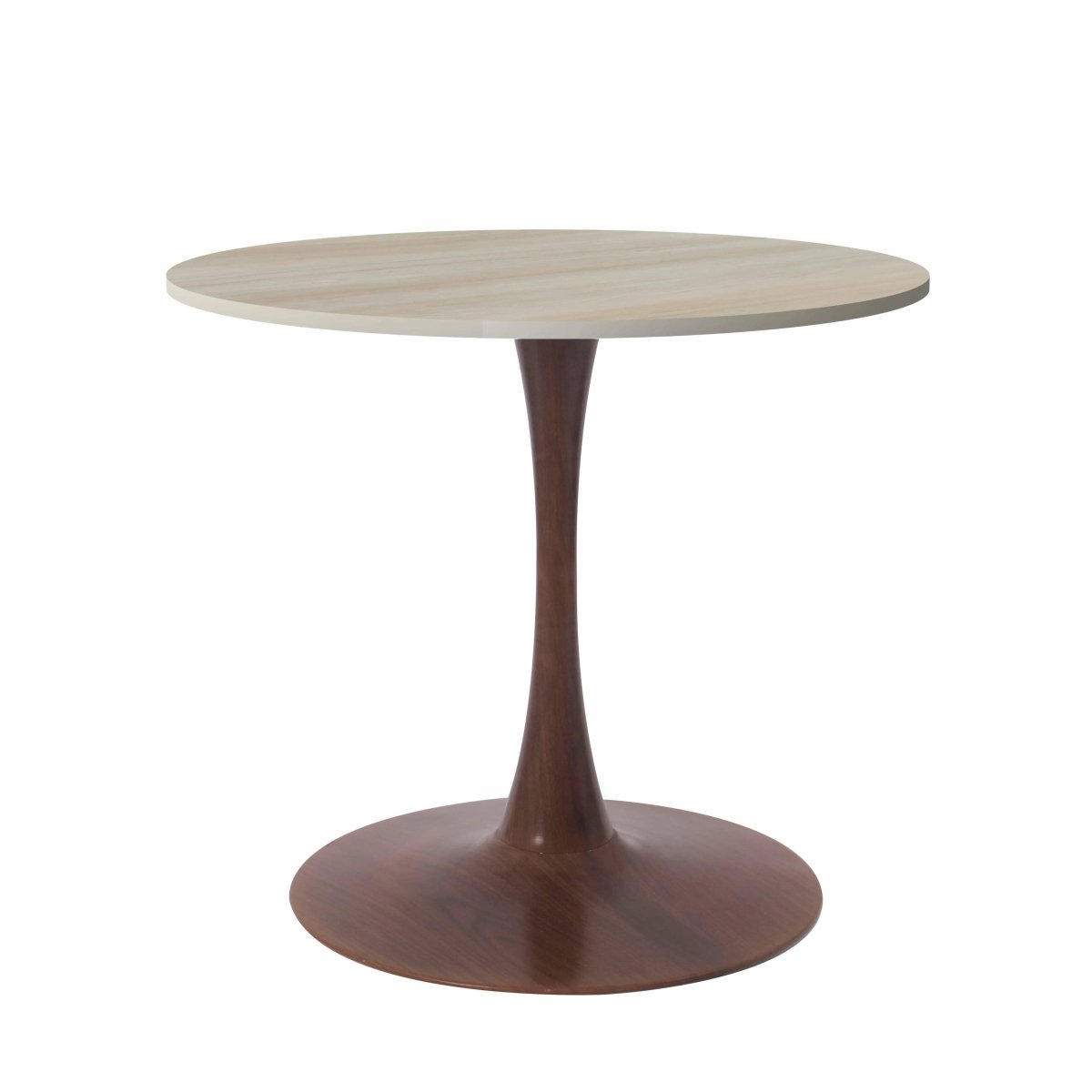 Bristol 27"/31"/35" Round Dining Table Wood Transfer Cherry/Natural/Walnut Base with Sintered Stone Table Top