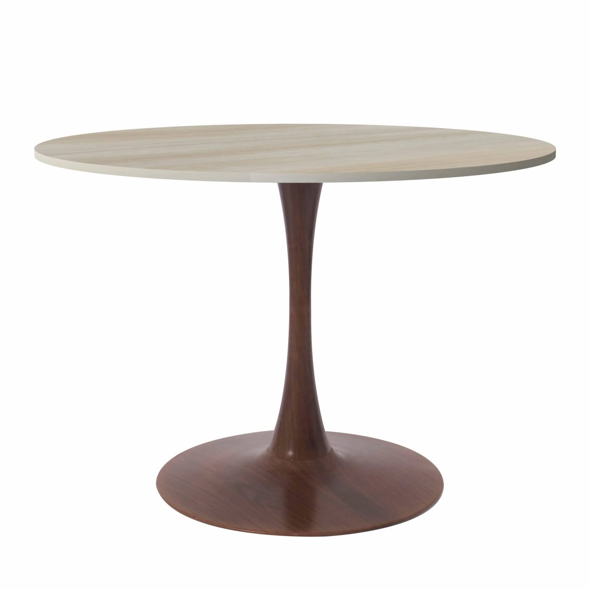 Bristol 27"/31"/35" Round Dining Table Wood Transfer Cherry/Natural/Walnut Base with Sintered Stone Table Top