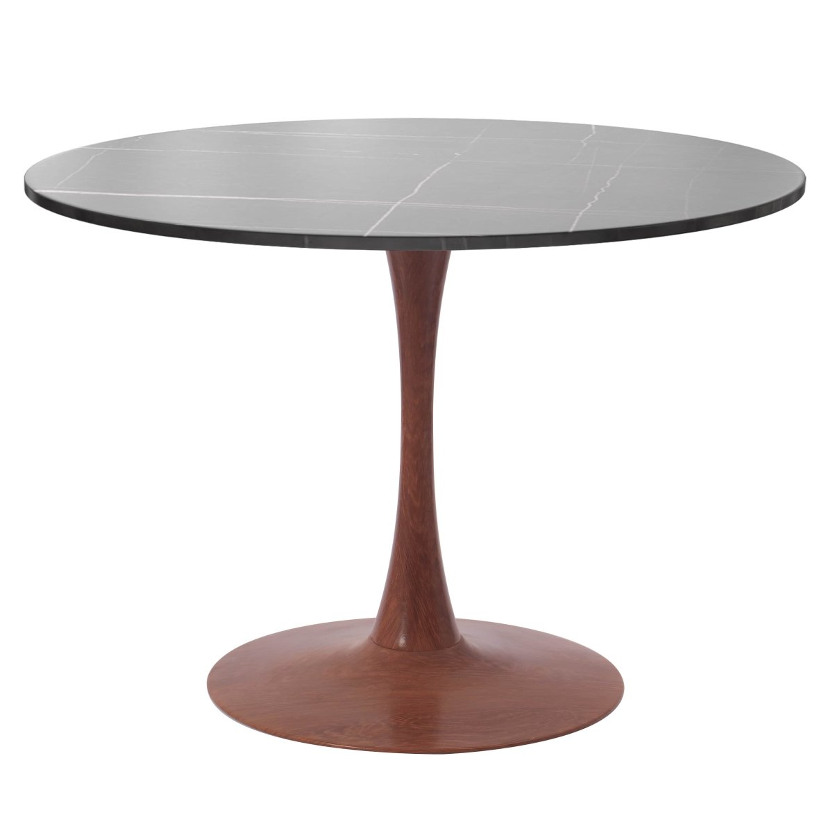 Bristol 27"/31"/35" Round Dining Table Wood Transfer Cherry/Natural/Walnut Base with Sintered Stone Table Top