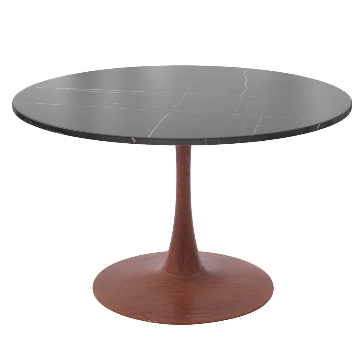 Bristol 27"/31"/35" Round Dining Table Wood Transfer Cherry/Natural/Walnut Base with Sintered Stone Table Top